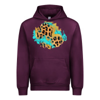 Mauve Wine glitter leopard turquoise patch Urban Hoodie - AdoDesignShop