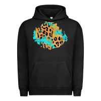 Pigment Black glitter leopard turquoise patch Urban Hoodie - AdoDesignShop