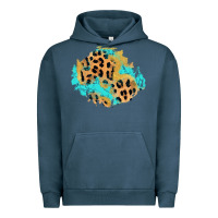 Pigment Midnight Navy glitter leopard turquoise patch Urban Hoodie - AdoDesignShop