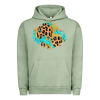 Pigment Oil Green glitter leopard turquoise patch Urban Hoodie - AdoDesignShop