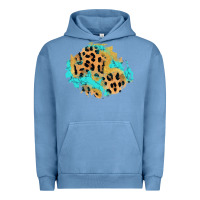 Pigment Pebble Blue glitter leopard turquoise patch Urban Hoodie - AdoDesignShop