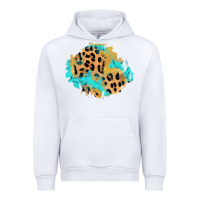 White glitter leopard turquoise patch Urban Hoodie - AdoDesignShop