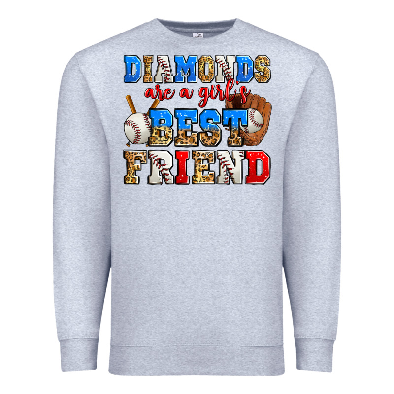 Diamonds Are A Girl's Best Friend Baseball Premium Sweatshirt by Zillion Design Studio | Teevron