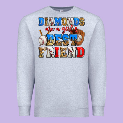 Diamonds Are A Girl's Best Friend Baseball Premium Sweatshirt Designed By Zillion Design Studio