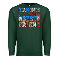 Sports Green diamonds are a girl's best friend baseball Premium Sweatshirt - Zillion Design Studio