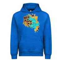 Cobalt glitter leopard turquoise patch Urban Hoodie - AdoDesignShop