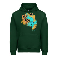 Forest Green glitter leopard turquoise patch Urban Hoodie - AdoDesignShop