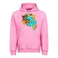 Fuchsia Pink glitter leopard turquoise patch Urban Hoodie - AdoDesignShop