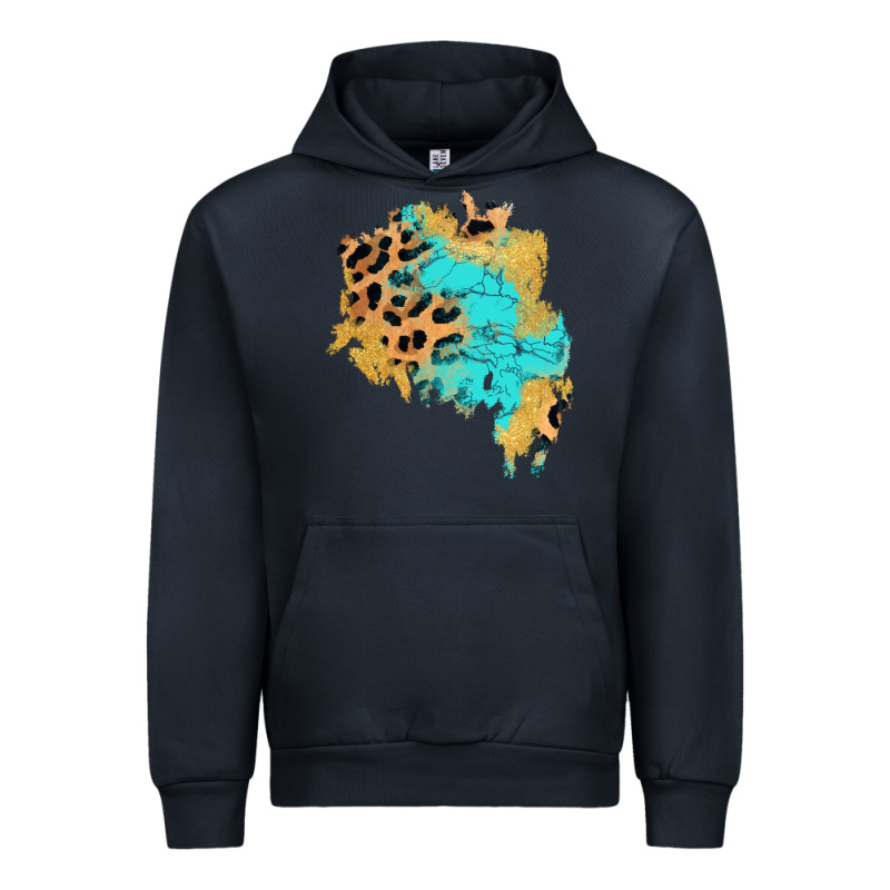 Glitter Leopard Turquoise Patch Urban Hoodie by AdoDesignShop | Teevron