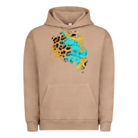 Pigment Burro glitter leopard turquoise patch Urban Hoodie - AdoDesignShop