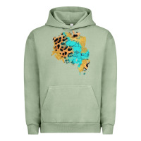 Pigment Oil Green glitter leopard turquoise patch Urban Hoodie - AdoDesignShop