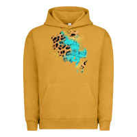 Pigment Peanut Butter glitter leopard turquoise patch Urban Hoodie - AdoDesignShop
