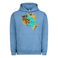 Pigment Pebble Blue glitter leopard turquoise patch Urban Hoodie - AdoDesignShop