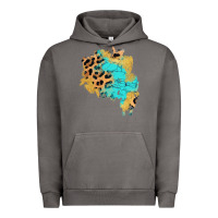 Pigment Tornado glitter leopard turquoise patch Urban Hoodie - AdoDesignShop