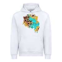 White glitter leopard turquoise patch Urban Hoodie - AdoDesignShop