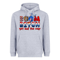 Heather Grey boom bitch get out the way Heavyweight Hoodie - texasbilliewilder