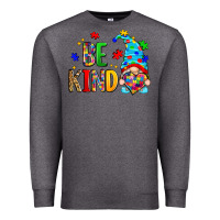 Charcoal Heather be kind autism gnome Premium Sweatshirt - Zillion Design Studio