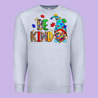 Be Kind Autism Gnome Premium Sweatshirt Designed By Zillion Design Studio