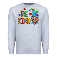 Heather Grey be kind autism gnome Premium Sweatshirt - Zillion Design Studio
