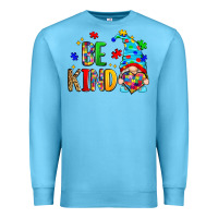 Ocean Blue be kind autism gnome Premium Sweatshirt - Zillion Design Studio