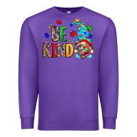 Purple be kind autism gnome Premium Sweatshirt - Zillion Design Studio