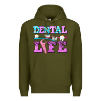 Army Green dental life with teeth Premium Hoodie - AdoDesignShop