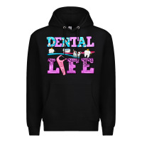 Black dental life with teeth Premium Hoodie - AdoDesignShop