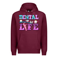 Burgundy dental life with teeth Premium Hoodie - AdoDesignShop