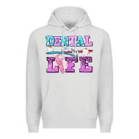 Dove Grey dental life with teeth Premium Hoodie - AdoDesignShop