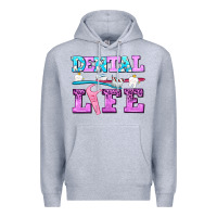 Heather Grey dental life with teeth Premium Hoodie - AdoDesignShop