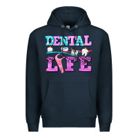 Navy dental life with teeth Premium Hoodie - AdoDesignShop