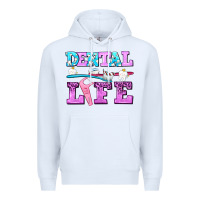 White dental life with teeth Premium Hoodie - AdoDesignShop