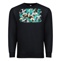 Black Cowhide Background Western Premium Sweatshirt - texasbilliewilder