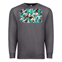 Charcoal Heather Cowhide Background Western Premium Sweatshirt - texasbilliewilder