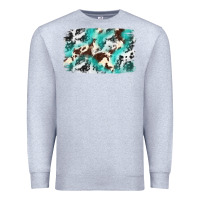 Heather Grey Cowhide Background Western Premium Sweatshirt - texasbilliewilder