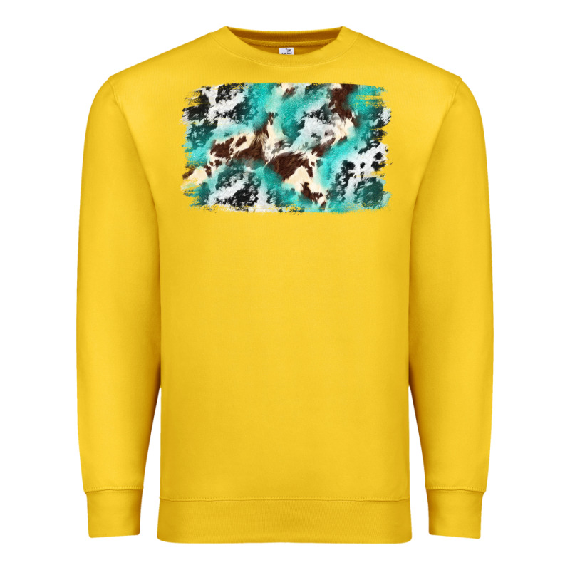 Cowhide Background Western Premium Sweatshirt by texasbilliewilder | Teevron