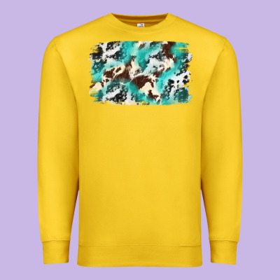 Cowhide Background Western Premium Sweatshirt Designed By Texasbilliewilder