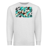 Oatmeal Heather Cowhide Background Western Premium Sweatshirt - texasbilliewilder