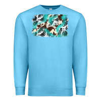 Ocean Blue Cowhide Background Western Premium Sweatshirt - texasbilliewilder