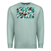 Seafoam Cowhide Background Western Premium Sweatshirt - texasbilliewilder
