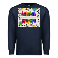 Navy Personalized Crayons Premium Sweatshirt - texasbilliewilder
