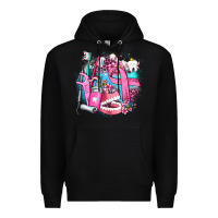 Black dental elements and cancer with cowhide and leopard Premium Hoodie - AdoDesignShop