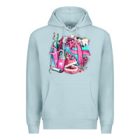 Blue Mist dental elements and cancer with cowhide and leopard Premium Hoodie - AdoDesignShop