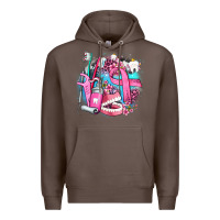 Coffee dental elements and cancer with cowhide and leopard Premium Hoodie - AdoDesignShop