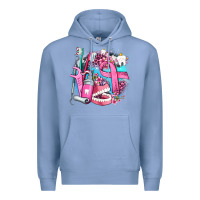 Colony Blue dental elements and cancer with cowhide and leopard Premium Hoodie - AdoDesignShop