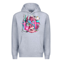 Heather Grey dental elements and cancer with cowhide and leopard Premium Hoodie - AdoDesignShop