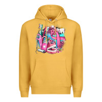 Mustard dental elements and cancer with cowhide and leopard Premium Hoodie - AdoDesignShop