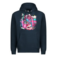 Navy dental elements and cancer with cowhide and leopard Premium Hoodie - AdoDesignShop