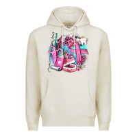 Oatmeal Heather dental elements and cancer with cowhide and leopard Premium Hoodie - AdoDesignShop