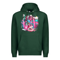 Sports Green dental elements and cancer with cowhide and leopard Premium Hoodie - AdoDesignShop